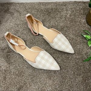 Anthropologie Pointed Toe Shoe Flats Ankle Strap